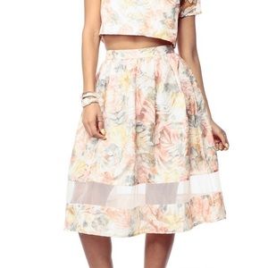 Do & Be Garden Sunset Mesh Midi Skirt